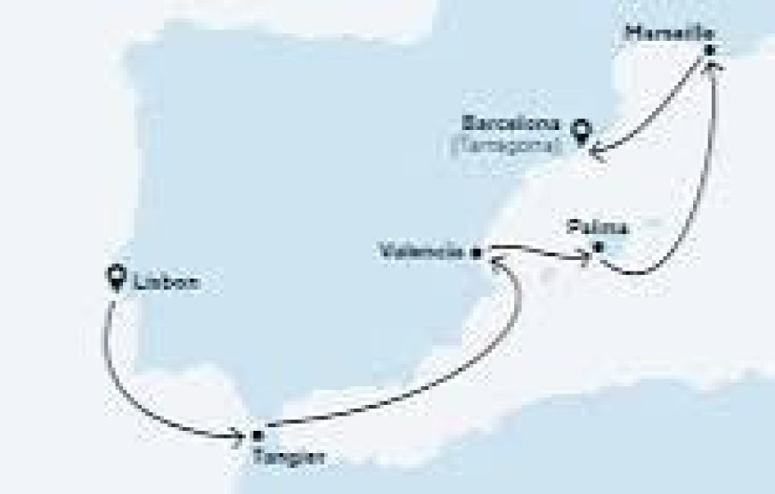 КРСТАРЕЊЕ Португалија, Франција, Мароко и Шпанија Mediterranean Splendor од Лисабон 8 дена – 7 ноќи 11.12.2026